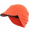 Skullies & Beanies Winter Warm Skull Cap Outdoor Windproof Fleece Earflap Hat with Visor - Orange - CA12MA76W3T $25.85