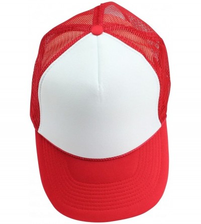 Baseball Caps 2 Packs Baseball Caps Blank Trucker Hats Summer Mesh Cap Flat Bill or Chambray Hats (2 for Price of 1) - C817YT...