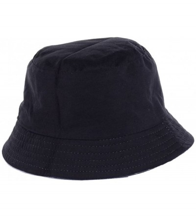 Bucket Hats Packable Reversible Black Printed Fisherman Bucket Sun Hat- Many Patterns - Vintage Flower Black - CQ12DAEA3G3 $1...
