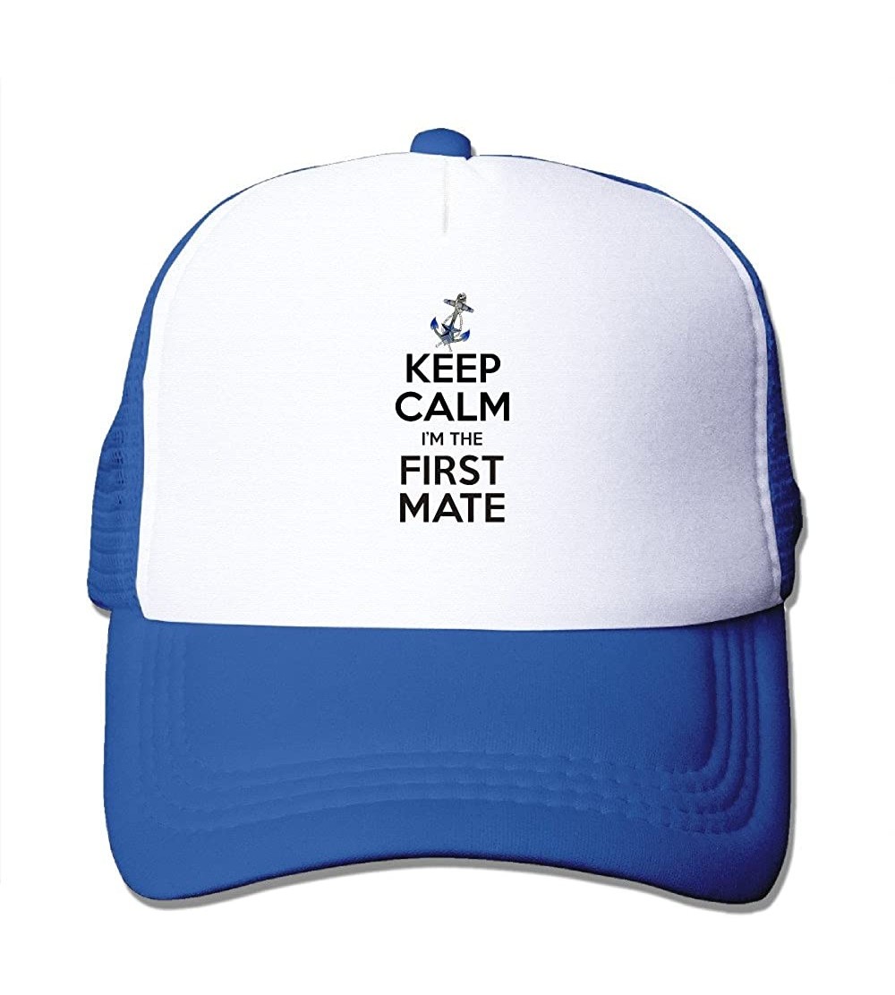 Baseball Caps Keep Calm Im The First Mate Trucker Hat - Royalblue - C812JAWADGJ $9.32