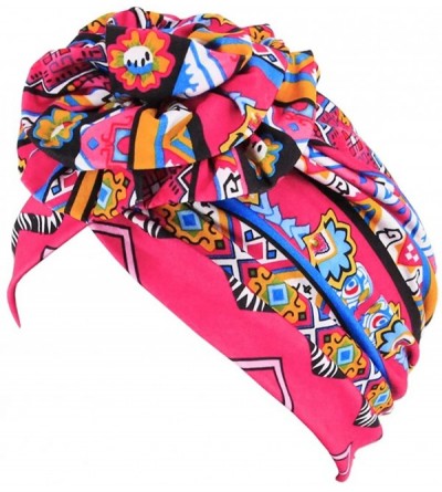 Skullies & Beanies Women's African Flower Pattern Shower Cap Boho Style Bath Hat Wide Band Sleep Headwear Bonnets for Women/G...