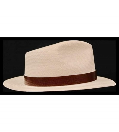 Cowboy Hats (1" & .5") Embossed Patterned Leather Panama Hat Band - "1"" Small Squares Brown" - CP18WHMXGEM $15.43