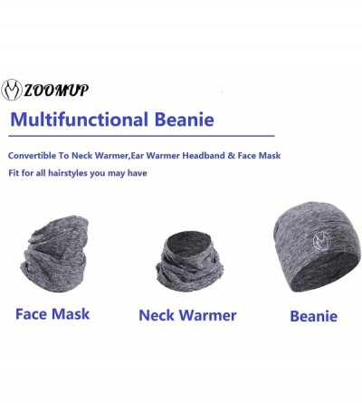 Skullies & Beanies Sport Beanie hat Skull Cap Windproof 3In1 Convert to Neck Warmer- Mask.Men Women - Navy - CW18999Q07M $10.36