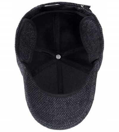 Skullies & Beanies Men's Winter Warm Woolen Hat Outdoor Baseball Cap Fold Earmuffs Peaked Camping Hat - Grey - CJ188NIS633 $1...