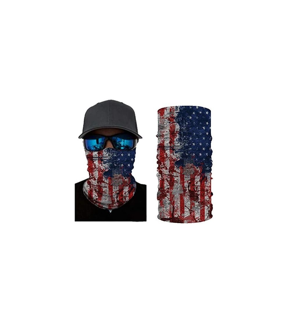 Balaclavas Stripes USA Flag Print Balaclava and Cool Skull Stars for Men Women Dust Wind Mask Neck Gaiter - Cy-ac103 - C8199H...