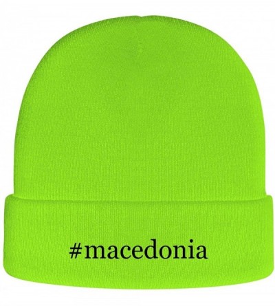 Skullies & Beanies Macedonia - Soft Hashtag Adult Beanie Cap - Neon Green - CH1937GM6RA $14.06