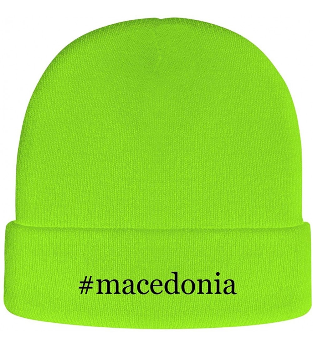 Skullies & Beanies Macedonia - Soft Hashtag Adult Beanie Cap - Neon Green - CH1937GM6RA $14.06