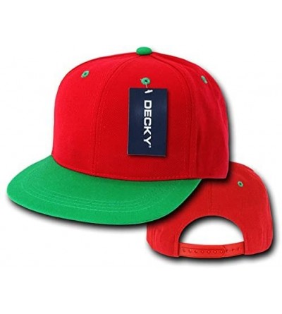 Baseball Caps 2Tone Flat Bill Snapbacks - Red/Kelly - CQ1199Q9XXN $14.50
