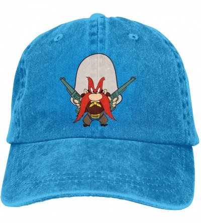 Baseball Caps Mens&Womens Denim Trucker Hat Design with Looney Tunes Yosemite Sam Washed Lightweight Caps Unisex - Blue - CR1...