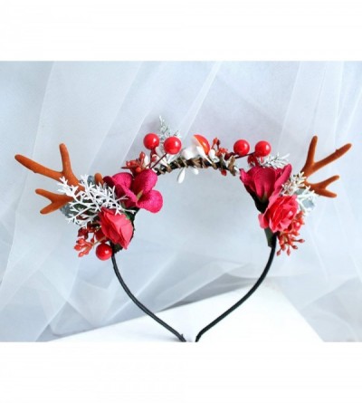 Headbands Adjustable Flower Headband Hair Wreath Floral Garland Crown Halo Headpiece with Ribbon Boho Wedding Festival - S - ...