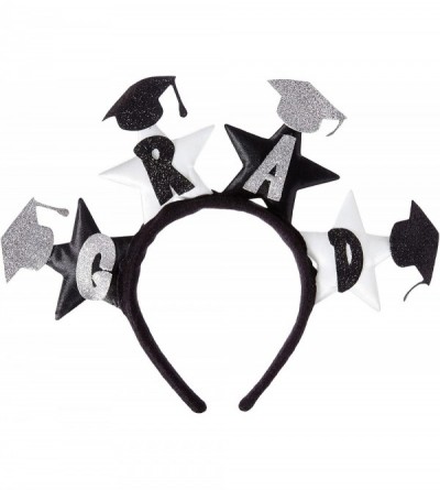 Headbands Glittered Grad Headband- One Size- Black/Silver - Black/Silver - C8118Z0D1Q9 $17.82