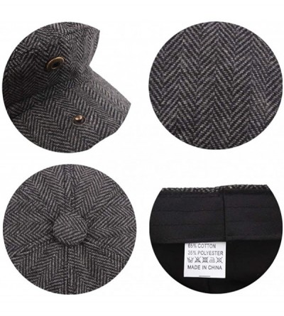 Newsboy Caps Mens Vintage Style Cloth Cap Hat Twill Cabbie/Hunting Hat Newsboy Beret Cap - Shenhui02 - CC193QSEYWN $10.74