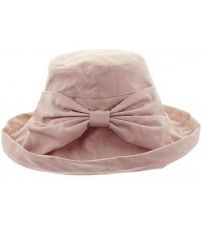 Sun Hats Women's Summer Cotton Wide Fold-Up Brim Beach Sun Hat - 7653_khaki - CL18COD48KO $25.77