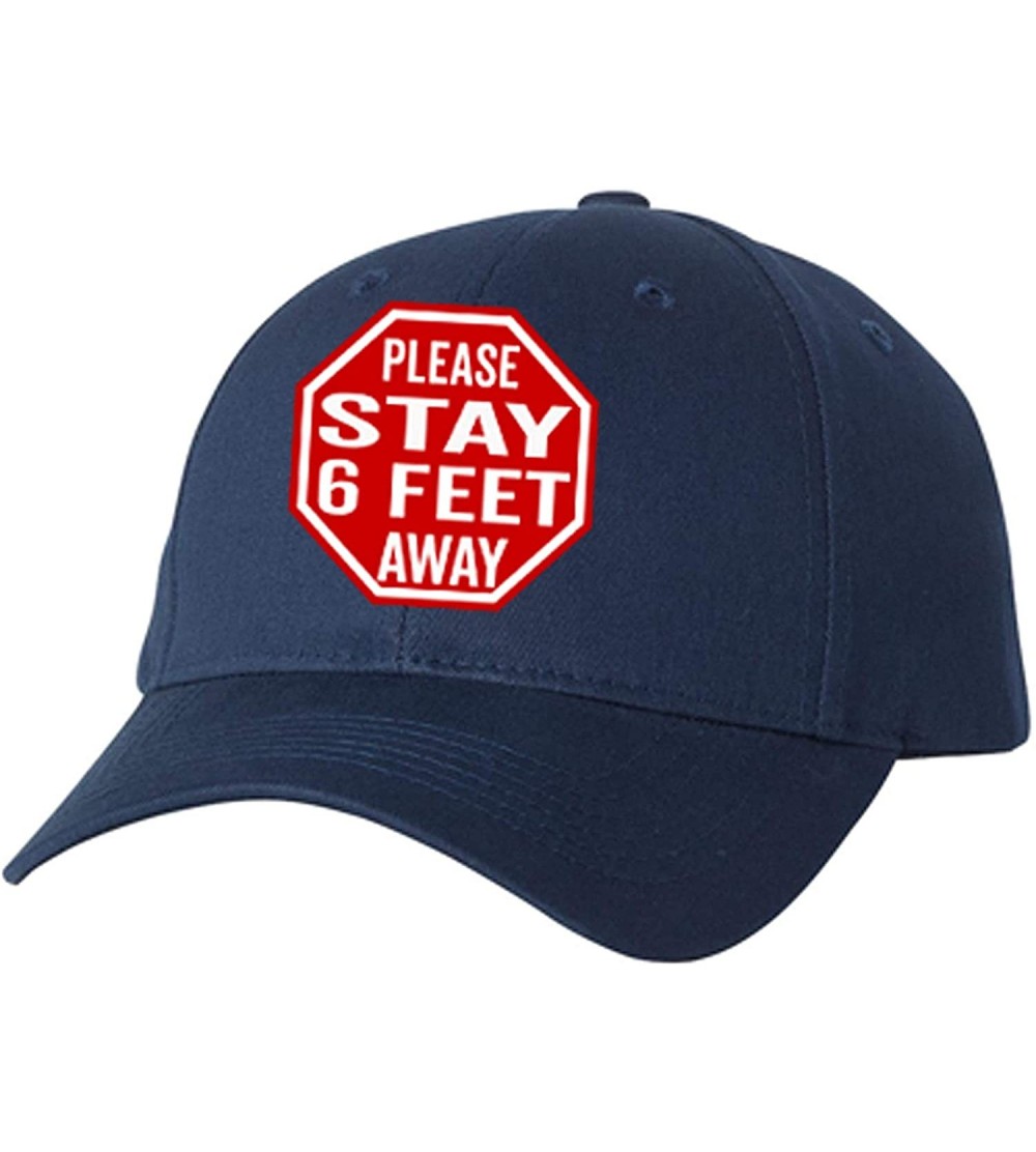 Baseball Caps Social Distancing Stay 6 Feet Away Please Keep Your Distance Hat Running Cap - Navy - CI197I0LMU0 $13.02