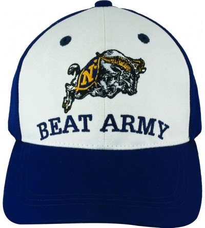 Baseball Caps U.S. Navy Hat Embroidered with Goat and BEAT ARMY on Front and GO NAVY on Back - CZ11WV0C3SV $15.27
