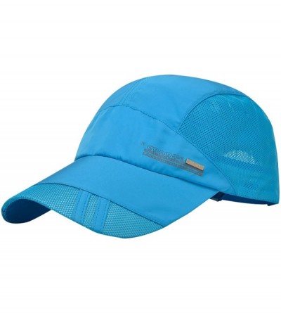 Baseball Caps Men's Summer Outdoor Sport Baseball Cap Mesh Hat Running Visor Sun Caps - Lake Blue - CF189OUION3 $29.20