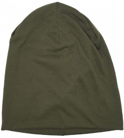 Skullies & Beanies Unisex Sleep Hat Soft Cotton Beanie Street Dancer Cap Watch Hat - Army Green - CM12MYWF3B6 $11.69