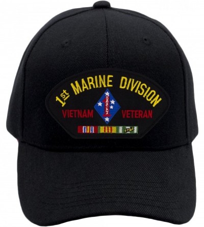 Baseball Caps USMC - 1st Marine Division - Vietnam Hat/Ballcap Adjustable One Size Fits Most - Black - CH187Y8HXSW $18.24