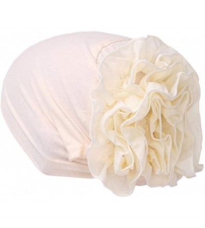 Skullies & Beanies Cancer Chemo Hat Flower Beanie Scarf Ethnic Cloth Print Turban Bonnet India Hat Handwear - D---white - CE1...