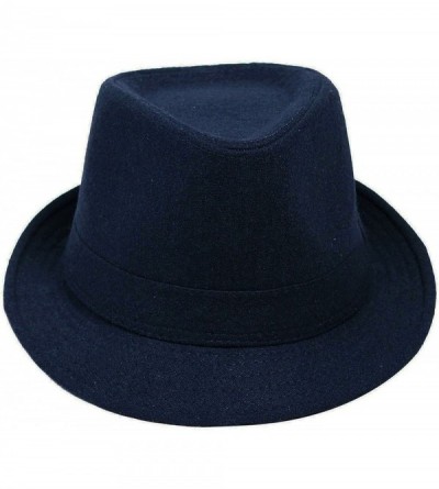 Fedoras Men/Women's Wool Blend Fedora Hat - Navy - CU1843RCTOR $27.00