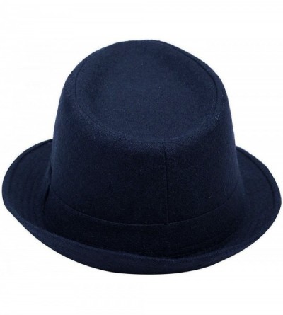 Fedoras Men/Women's Wool Blend Fedora Hat - Navy - CU1843RCTOR $11.10