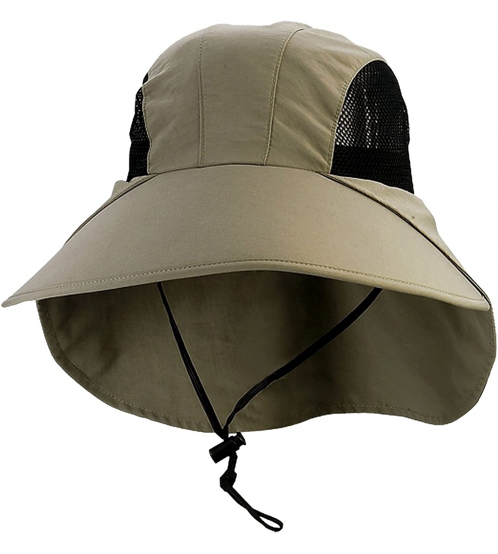 Baseball Caps Large Bill Flap Cap with Mesh Sides - Olive - C411LV4H6PN $16.74
