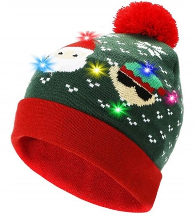 Skullies & Beanies LED Light Up Beanie Hat Christmas Cap for Women Children- Party- Bar - Multicolor-022 - CS18WH9GDEI $18.52