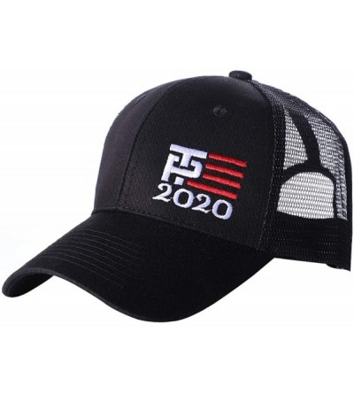 Baseball Caps Trump 2020 Hat & Flag Keep America Great Campaign Embroidered/Printed Signature USA Baseball Cap - Black Mesh -...