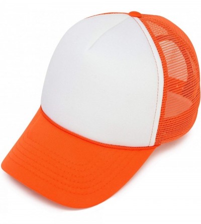 Baseball Caps Two Tone Trucker Hat Summer Mesh Cap with Adjustable Snapback Strap - Orange - C4119N21QBF $11.31