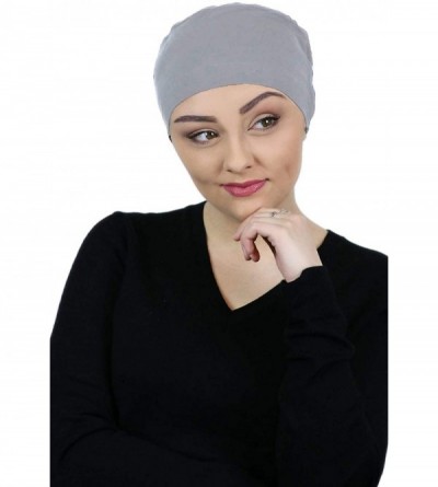 Skullies & Beanies Bamboo Sleep Cap Cancer Headwear Chemo Hat Sleeping Night Beanie Turbans for Women - Light Grey - CN18U8ZU...