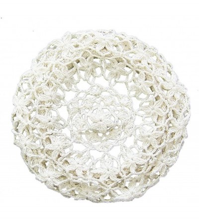 Berets Women's Light Beret Crochet Knitted Style for Spring Summer Fall White - CQ11AS0J25H $10.82