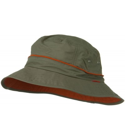 Sun Hats UV 50+ Orange Piping Talson Sun Bucket Hat - Olive - CW11J5ZSM9T $66.53
