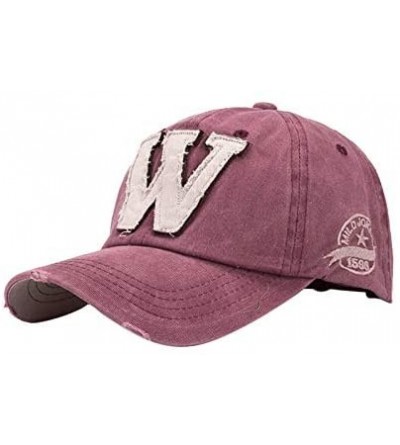 Skullies & Beanies Snapback Hats Unisex Summer Letter W Hockey Baseball Caps Hip Hop Hats YE - Red - CB18AU0ITDE $21.18
