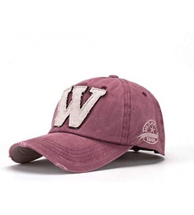 Skullies & Beanies Snapback Hats Unisex Summer Letter W Hockey Baseball Caps Hip Hop Hats YE - Red - CB18AU0ITDE $14.22
