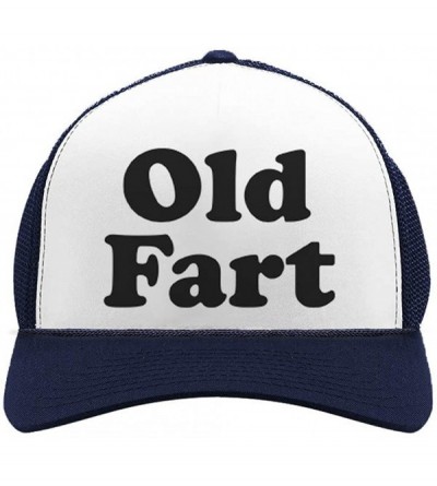 Baseball Caps Old Fart - Funny Birthday Gift For Father - Dad Joke Trucker Hat Mesh Cap - Navy/White - C618R3YM77I $24.70