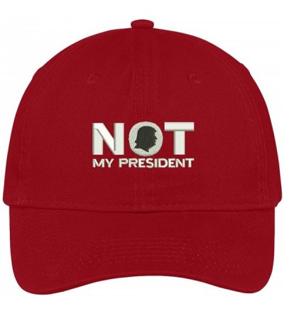 Baseball Caps Not My President Embroidered Soft Low Profile Cotton Cap Dad Hat - Red - C517Y9ZDI97 $37.81