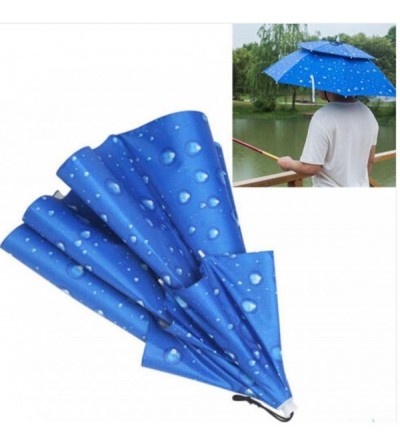 Sun Hats Umbrella Multicolored Outdoor Foldable - Blue - CT18CYTA9IO $21.04