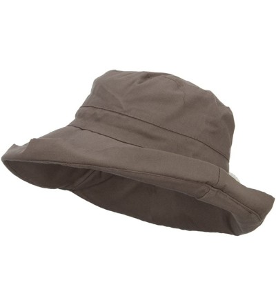 Sun Hats UPF 50+ Canvas Large Brim Self Tie Hat - Mocha - CT120ZPFGOB $33.62