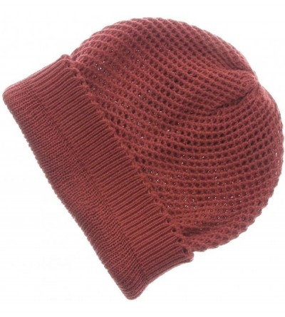 Skullies & Beanies Unisex Double Layer Winter Soft Knit Long Slouchy Beanie Skull Hat Cap - Red - C011R9K0J9D $11.40