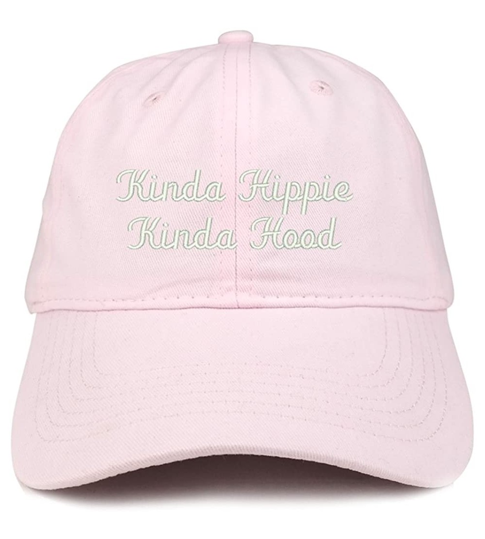 Baseball Caps Kinda Hippie Kinda Hood Embroidered Brushed Cotton Cap - Light Pink - CP188T8T42W $18.46