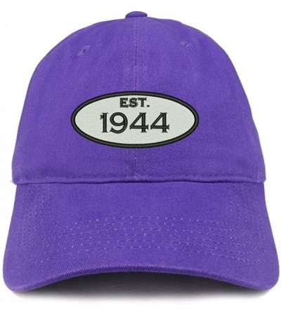 Baseball Caps Established 1944 Embroidered 76th Birthday Gift Soft Crown Cotton Cap - Purple - C9180L5RNR6 $17.12