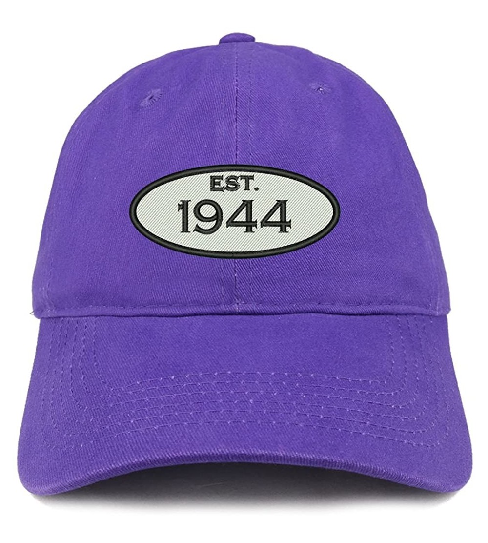 Baseball Caps Established 1944 Embroidered 76th Birthday Gift Soft Crown Cotton Cap - Purple - C9180L5RNR6 $17.12