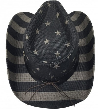 Cowboy Hats American Flag USA Cowboy Hat - Men and Women - Black Gray - CV18EHR3S4I $26.28