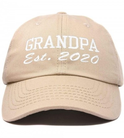 Baseball Caps New Grandpa Hat Est 2019 2020 Fun Gift Embroidered Dad Hat Cotton Cap - Khaki - CT18RZCNUL2 $28.48