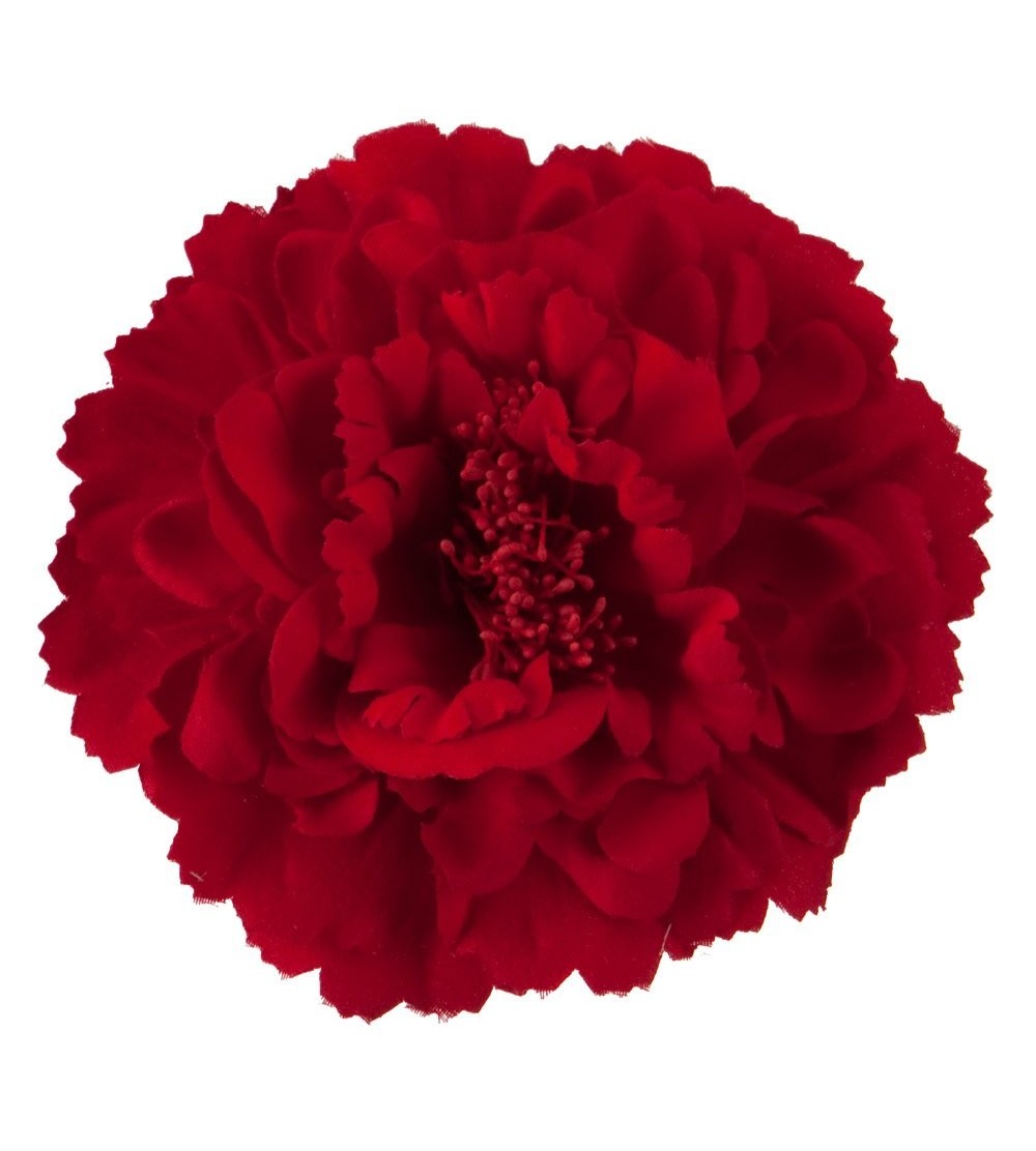 Headbands Multi Petal Flower with Pin and Clip - Red OSFM - CA11C0N91SJ $24.11