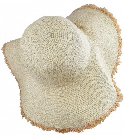 Sun Hats Women's Sun Hat- Wide Brim Floppy Roll Up UV Protection Straw Hat Beach Cap - 2-beige - CG18ED5S42C $16.13