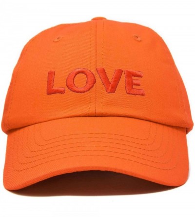 Skullies & Beanies Custom Embroidered Hats Dad Caps Love Stitched Logo Hat - Orange - CL18M7XDWWH $11.16