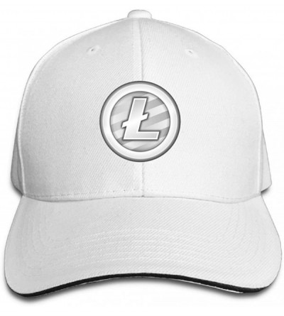 Baseball Caps Litecoin Peaked Cap 100% Cotton Adjustable Size-Adult. - White - CB1804T8MGD $15.29