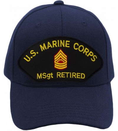 Baseball Caps USMC Master Sergeant Retired Hat/Ballcap (Black) Adjustable One Size Fits Most - Navy Blue - CD18OG8KA46 $23.35