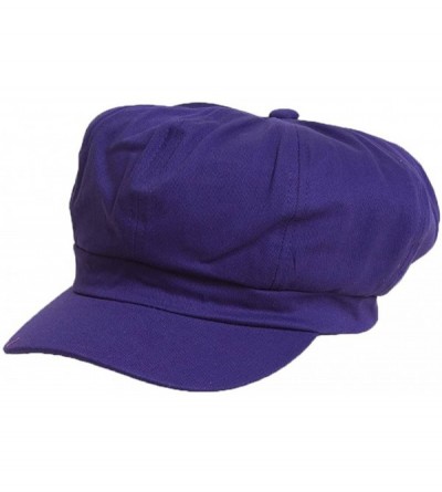 Newsboy Caps Cotton Elastic Newsboy Cap - Purple - C911DZQ1FJX $12.10